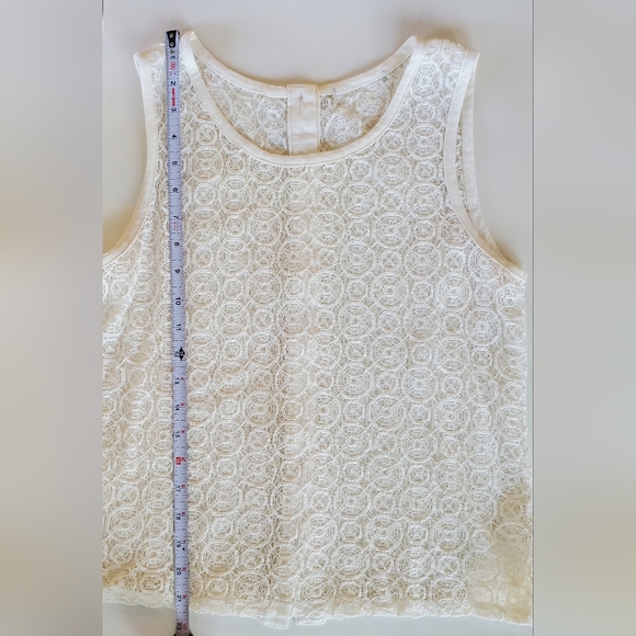 Lace Shirt, Ladies Small, See Through, Buttons Down the Back, Ivory - Picture 2 of 6